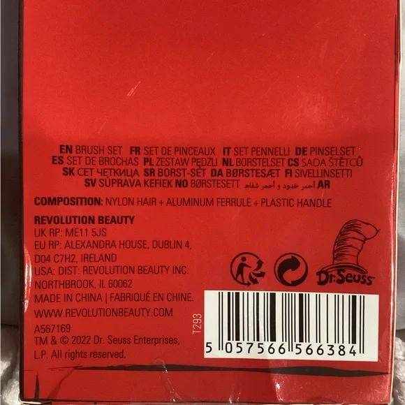 I Heart Revolution Dr Seuss Thing 1 & 2 Makeup Face Brush Duo 2pc Set NEW - Picture 6 of 9